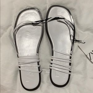 Zara Leather Flat Sandal